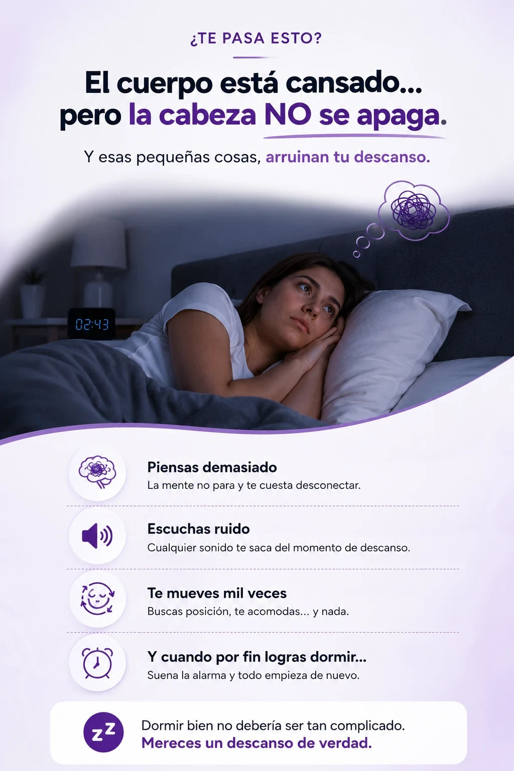 Persona descansando con antifaz para dormir