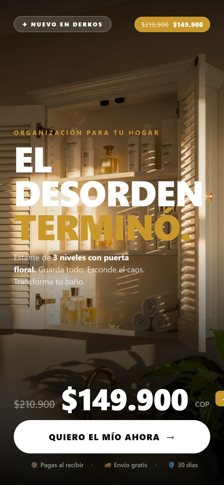 Tu baño siempre listo — Organizador Premium
