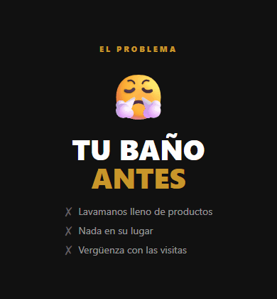 Antes y después — Organizador de Baño